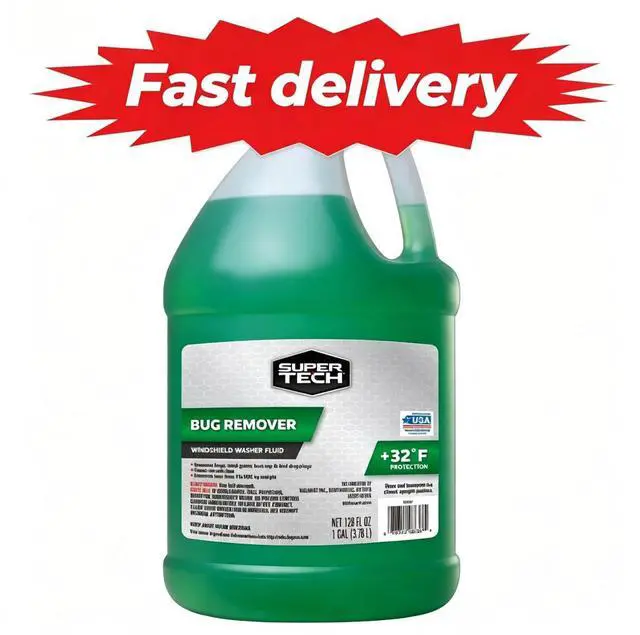 Main image of Super Tech Bug Remover with Rain Repeller Green Windshield Washer Fluid 1 Gallon