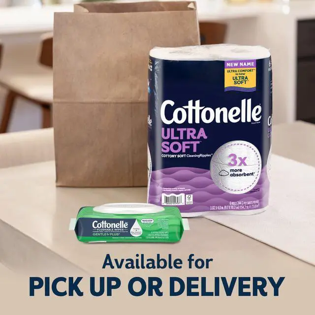 Alt view image 2 of 6 - Cottonelle Ultra Soft Toilet Paper, Strong Toilet Tissue, 12 Mega Rolls