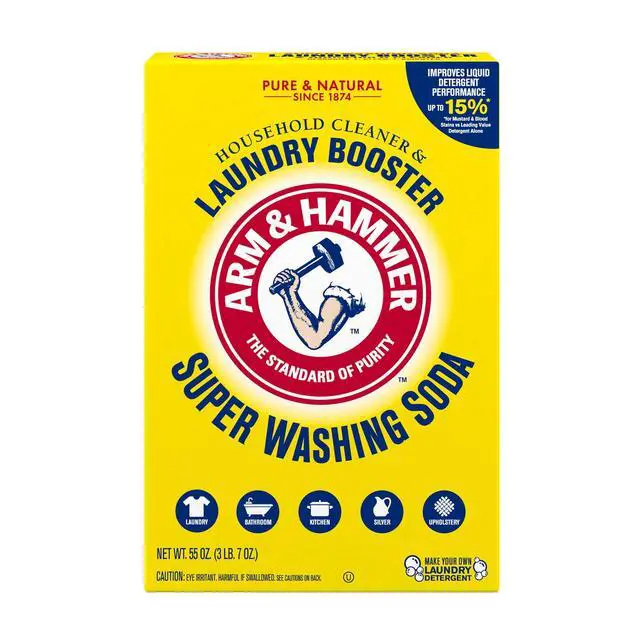 Alt view image 7 of 7 - ARM & HAMMER Super Washing Soda Powder Laundry Detergent Booster & Household Cleaner, 55 oz
