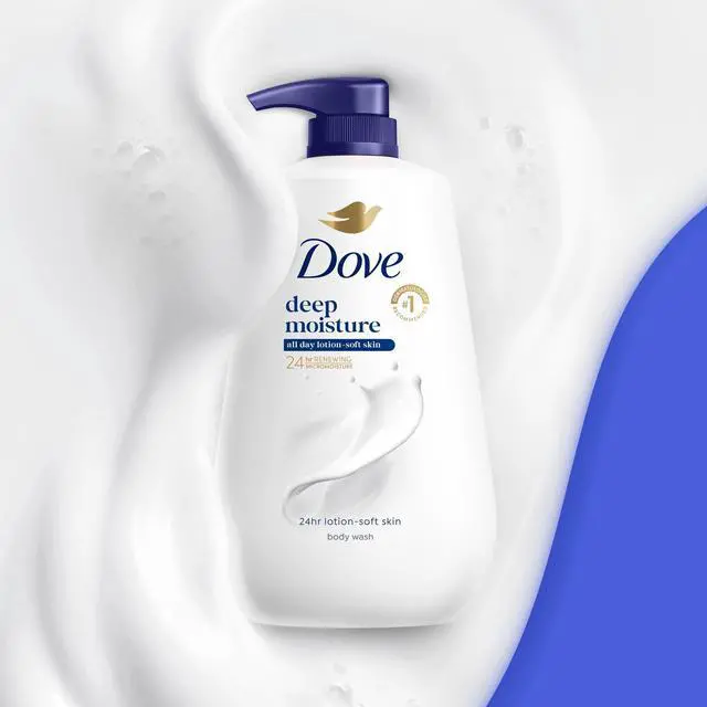 Alt view image 2 of 6 - Dove Body Wash For 24hr Lotion-Soft Skin-Deep Moisture Moisturizing Skin Cleanser with No Sulfates No Parabens Cleaning ,11 fl oz