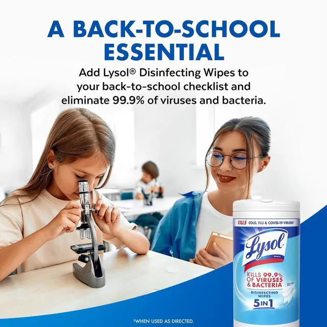 Alt view image 5 of 6 - Lysol Disinfecting Wipes, All Purpose Cleaner, Multi Surface Antibacterial Cleaning Wipes, Cleaning Supplies, Crisp Linen Scent, 80 Count