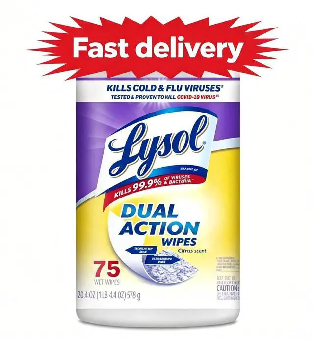 Main image of Lysol Dual Action Disinfectant Wipes, Multi-Surface Antibacterial Scrubbing Wipes, For Disinfecting and Cleaning, Citrus Scent, 75 Count
