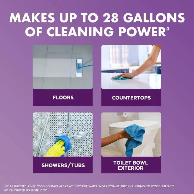 Alt view image 3 of 7 - Lysol All Purpose Cleaner, 2X Concentrated Multi-Surface Disinfectant Floor Cleaner for Mopping Solution, for Bathroom & Kitchen, Lavender & Cotton Blossom, 28 fl oz