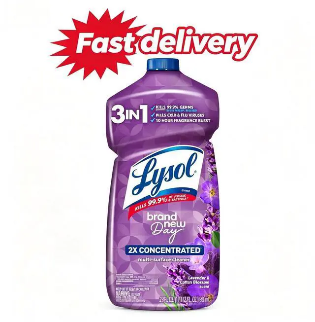Main image of Lysol All Purpose Cleaner, 2X Concentrated Multi-Surface Disinfectant Floor Cleaner for Mopping Solution, for Bathroom & Kitchen, Lavender & Cotton Blossom, 28 fl oz