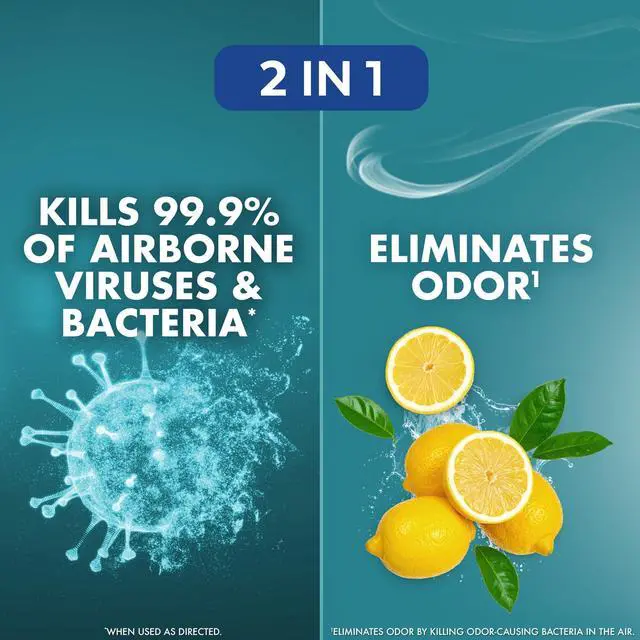 Alt view image 4 of 5 - Lysol Air Sanitizer Spray, Air Sanitizer and Bacterial Odor Eliminating, Simple Fresh, 10 oz