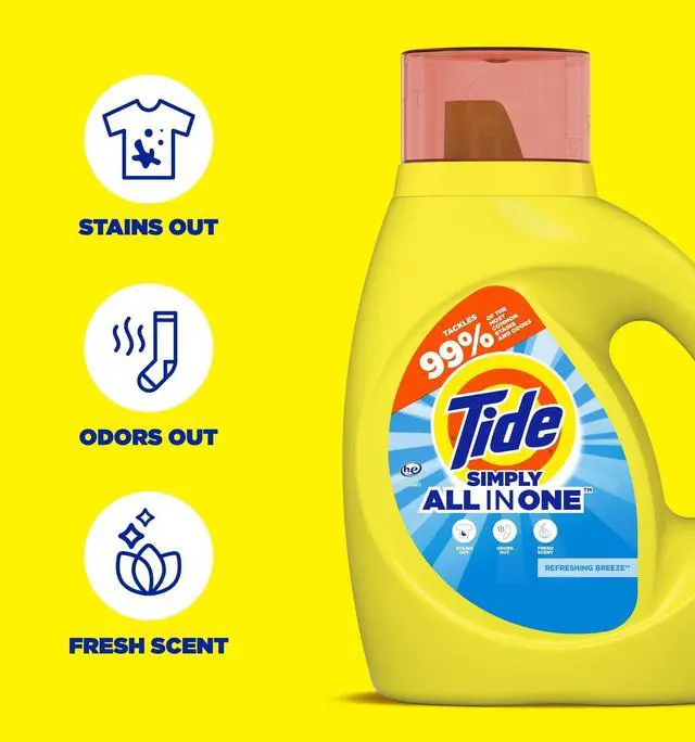 Alt view image 2 of 6 - Tide Simply Liquid Laundry Detergent, Refreshing Breeze, 24 Loads, 32 fl oz