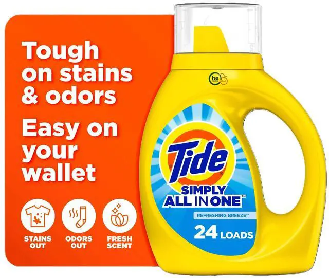 Alt view image 4 of 6 - Tide Simply Liquid Laundry Detergent, Refreshing Breeze, 24 Loads, 32 fl oz