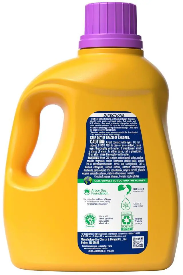 Alt view image 5 of 7 - ARM & HAMMER Plus OxiClean with Odor Blasters Liquid Detergent, Fresh Burst, 96.2 fl oz, 74 Loads