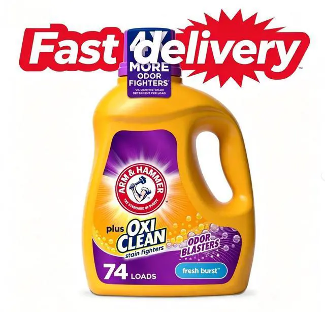 Main image of ARM & HAMMER Plus OxiClean with Odor Blasters Liquid Detergent, Fresh Burst, 96.2 fl oz, 74 Loads