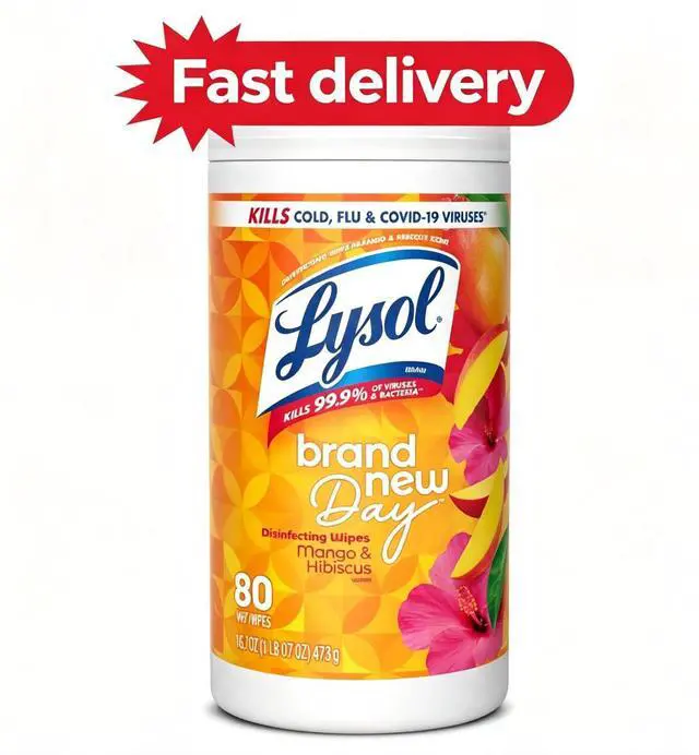 Main image of Lysol Disinfecting Wipes, All Purpose Cleaner, Multi Surface Antibacterial Cleaning Wipes, Cleaning Supplies, Mango & Hibiscus Scent, 80 Count
