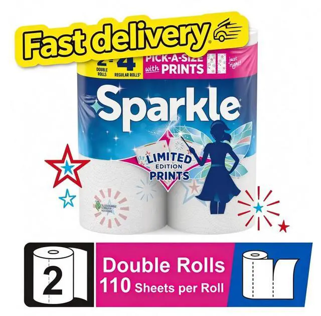 Main image of Sparkle Pick-a-Size Paper Towels, Limited Edition Summer Design, 2 Double Roll