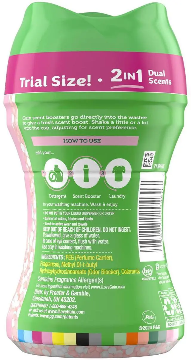 Alt view image 2 of 6 - Gain Tango 2-in-1 Dual Scent In-Wash Laundry Scent Booster Beads, Strawberry & Shea Scent, 4.8 oz
