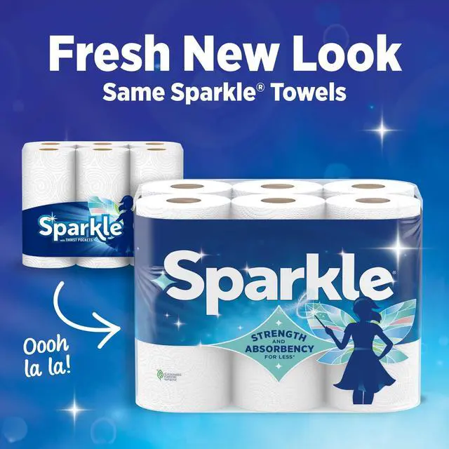 Alt view image 4 of 7 - Sparkle Tear-A-Square Paper Towels, 2 Double Rolls, 110 Sheets per Roll