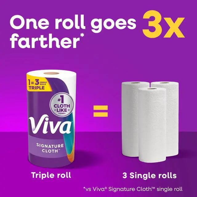 Alt view image 2 of 7 - Viva Signature Cloth Paper Towels, 1 Triple Roll, 129 Sheets per Roll