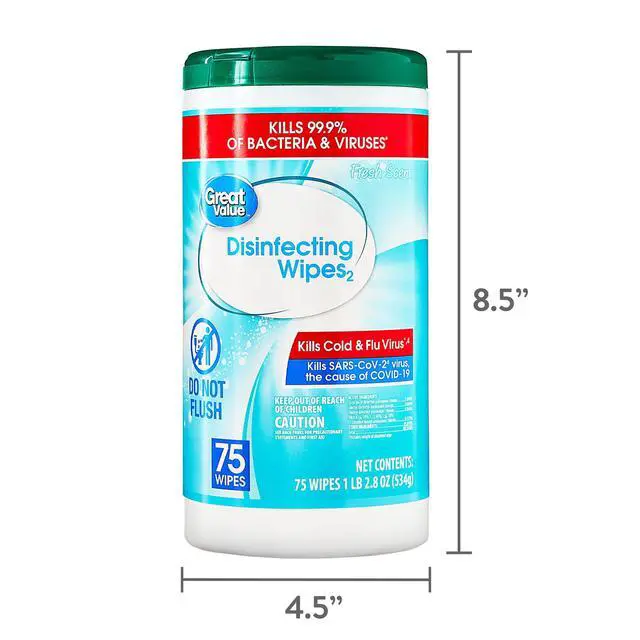 Alt view image 5 of 5 - Great Value Disinfecting Wipes, Fresh Scent, 75 Count
