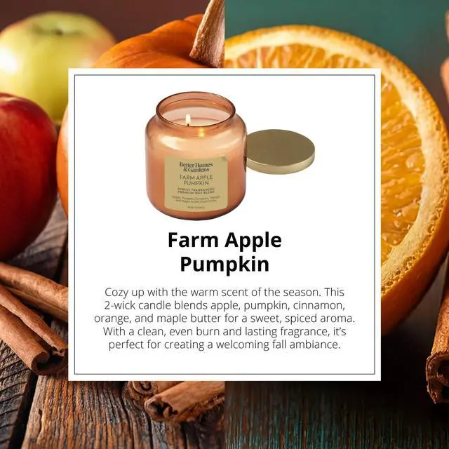 Alt view image 2 of 7 - Better Homes & Gardens 2-Wick Jar Candle, Farm Apple & Pumpkin, 14 oz