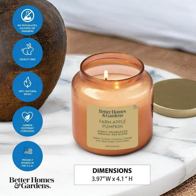 Alt view image 3 of 7 - Better Homes & Gardens 2-Wick Jar Candle, Farm Apple & Pumpkin, 14 oz