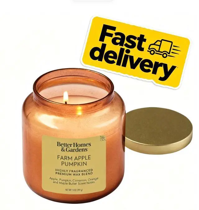 Main image of Better Homes & Gardens 2-Wick Jar Candle, Farm Apple & Pumpkin, 14 oz