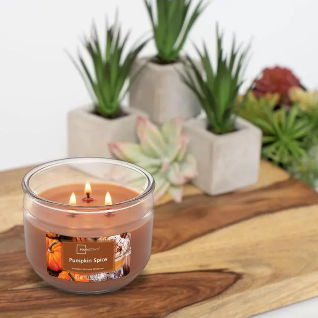 Alt view image 5 of 5 - Mainstays Pumpkin Spice Scented 3-Wick Candle, 11.5 oz