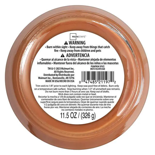 Alt view image 3 of 5 - Mainstays Pumpkin Spice Scented 3-Wick Candle, 11.5 oz