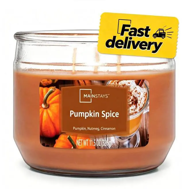 Main image of Mainstays Pumpkin Spice Scented 3-Wick Candle, 11.5 oz