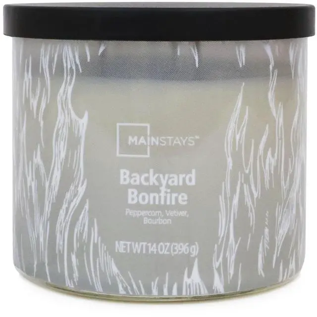 Alt view image 2 of 5 - Mainstays 3-Wick Ombre Wrap Backyard Bonfire Scented Jar Candle, 14 oz