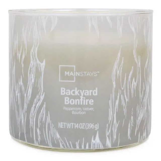 Alt view image 4 of 5 - Mainstays 3-Wick Ombre Wrap Backyard Bonfire Scented Jar Candle, 14 oz