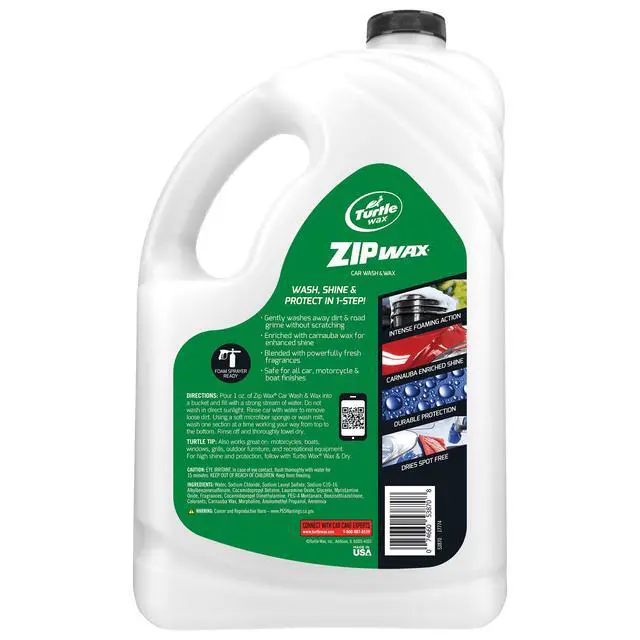 Alt view image 2 of 5 - Turtle Wax 53870 Zip Wax Quick and Easy Car Wash and Wax, 100 oz
