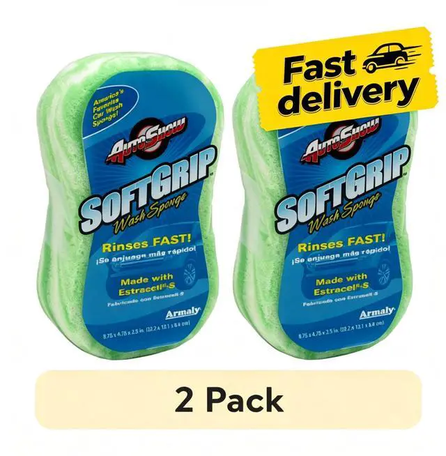 Alt view image 4 of 4 - (2 pack) AutoShow Estracell-S Exterior Wash Sponge Assorted Colors