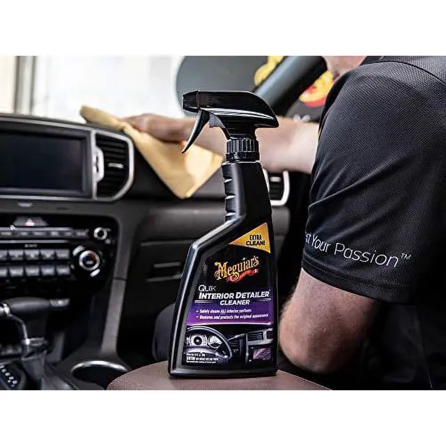 Alt view image 5 of 5 - Meguiar's Quik Interior Detailer Cleaner, Quick Detailer Spray Cleans and Refresh Car Interiors, Use on Plastics, Leather & Rubber, Dashboards, Trim in Cars, Trucks & SUVs - 16 fl oz Spray Bottle