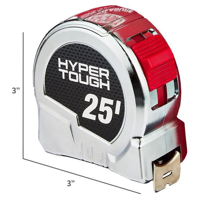 Alt view image 5 of 7 - Hyper Tough 25-foot Chrome Tape Measure with Nylon Coated Blade