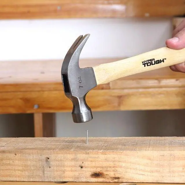 Alt view image 5 of 7 - Hyper Tough 7oz Wood Handle Claw Hammer with Smooth Face