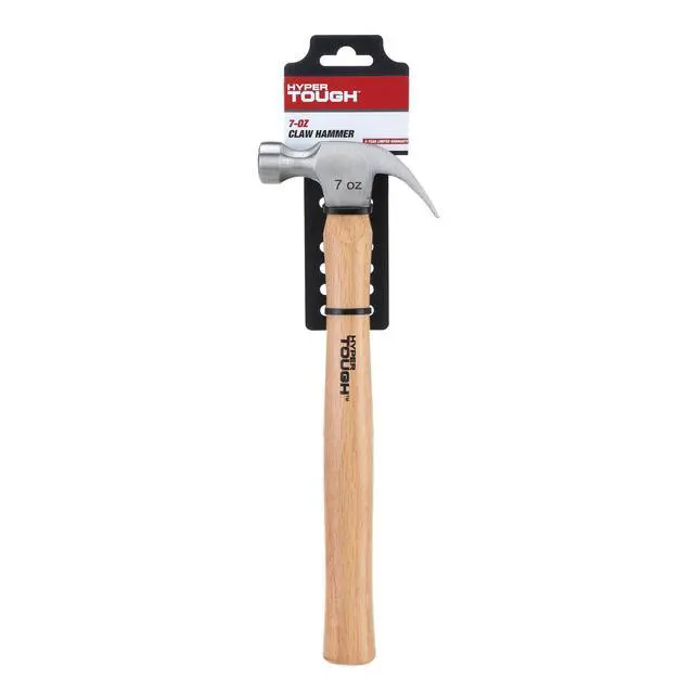 Alt view image 6 of 7 - Hyper Tough 7oz Wood Handle Claw Hammer with Smooth Face