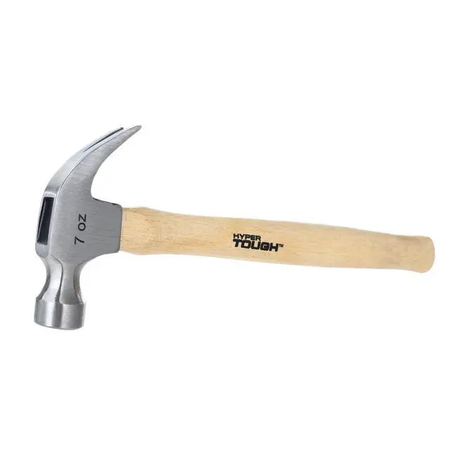 Alt view image 3 of 7 - Hyper Tough 7oz Wood Handle Claw Hammer with Smooth Face