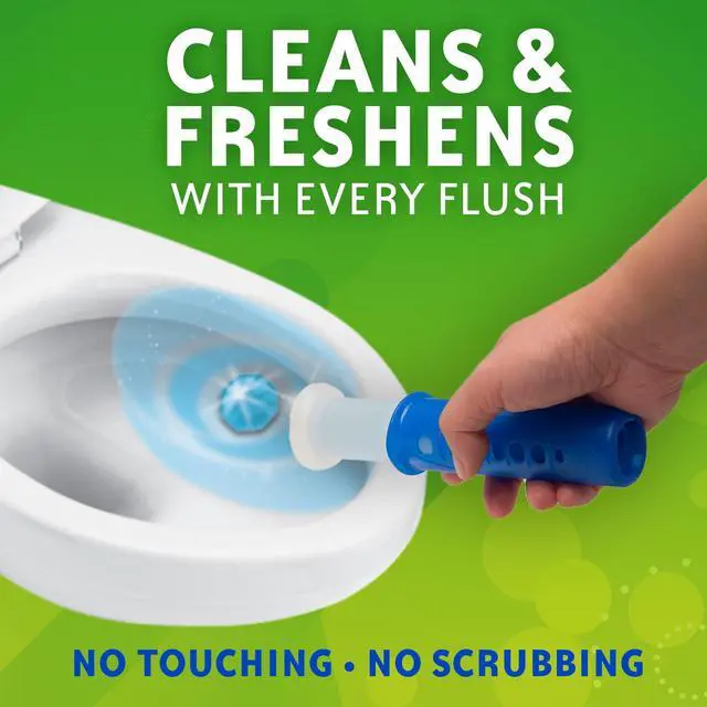 Alt view image 5 of 6 - Scrubbing Bubbles Automatic Toilet Bowl Cleaner, Fresh Gel Cleaning Stamp, Rainshower, Dispenser & 6 Gel Stamps