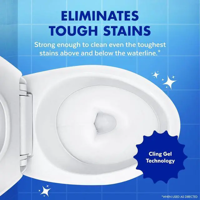 Alt view image 3 of 6 - Lysol Toilet Bowl Cleaner Clinging Gel, OXI Action, Sanitizing Bathroom Cleaner and Toilet Bowl Stain Remover, Bleach Free, 24 fl oz (2 Pack)