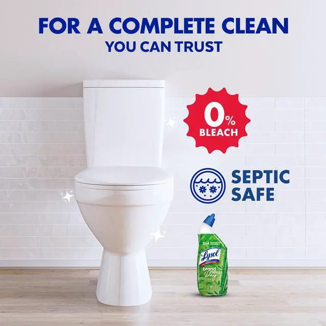 Alt view image 5 of 7 - Lysol Toilet Bowl Cleaner Clinging Gel, Disinfecting Bathroom Cleaner and Toilet Bowl Stain Remover, Bamboo Scent, 24 fl oz (2 Pack)