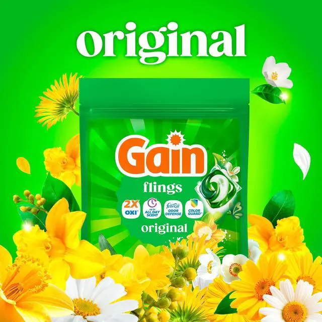 Alt view image 2 of 6 - Gain Flings Laundry Detergent Soap Pacs, 4-in-1 Oxi Boost and Febreze, Original Scent, 12 Count
