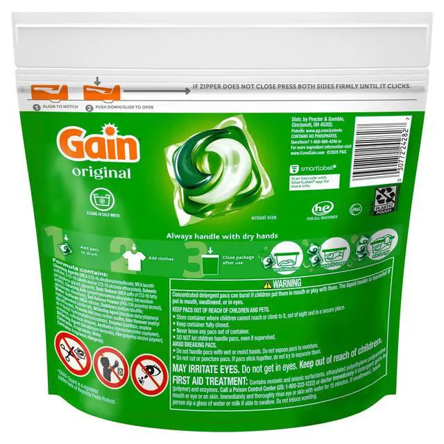 Alt view image 4 of 6 - Gain Flings Laundry Detergent Soap Pacs, 4-in-1 Oxi Boost and Febreze, Original Scent, 12 Count
