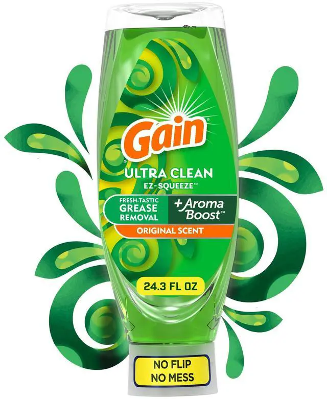 Alt view image 6 of 7 - (2 pack) Gain EZ-Squeeze Dishwashing Liquid Dish Soap, Original Scent, 24.30 fl oz