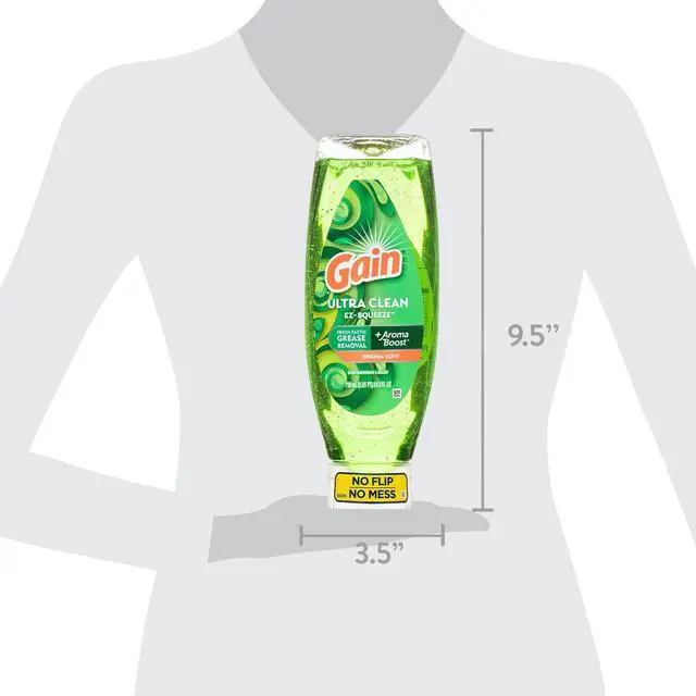 Alt view image 2 of 7 - (2 pack) Gain EZ-Squeeze Dishwashing Liquid Dish Soap, Original Scent, 24.30 fl oz