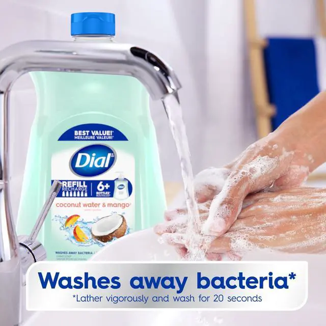Alt view image 6 of 7 - Dial Clean + Gentle Liquid Hand Soap Refill, Coconut Water & Mango Gentle Hand Soap, 52 oz