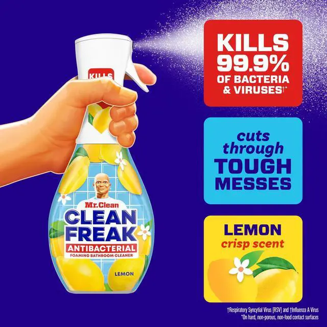 Alt view image 7 of 7 - Mr. Clean Clean Freak Lemon Scent Antibacterial Multi-Purpose Bath Cleaner, 16 Fl Oz
