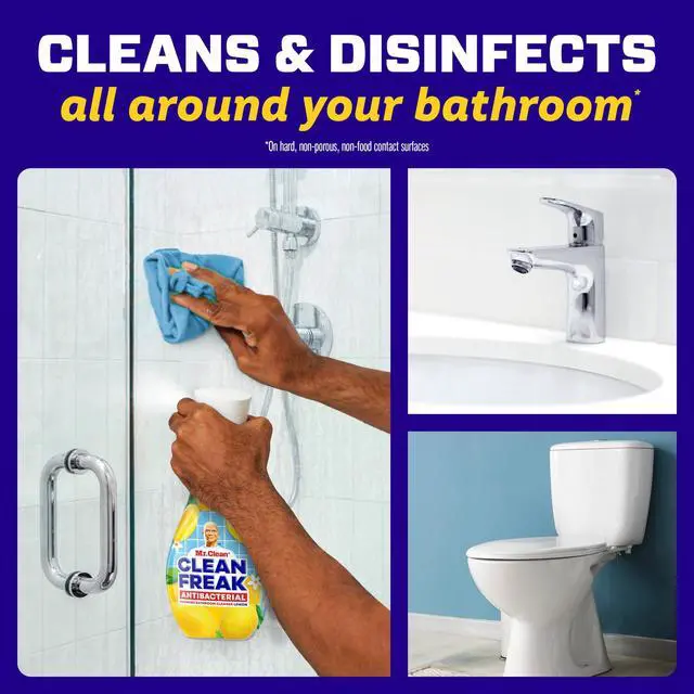 Alt view image 6 of 7 - Mr. Clean Clean Freak Lemon Scent Antibacterial Multi-Purpose Bath Cleaner, 16 Fl Oz