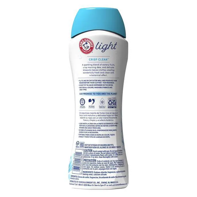 Alt view image 3 of 6 - ARM & HAMMER Light In-Wash Scent Booster, Laundry Scent Booster Crisp Clean scent, 24 Oz