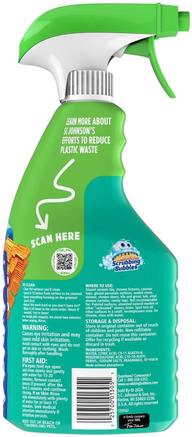 Alt view image 3 of 7 - Scrubbing Bubbles Easy Clean Multi-Purpose Bathroom Shower & Tub and All Purpose Cleaner Spray, 32 oz