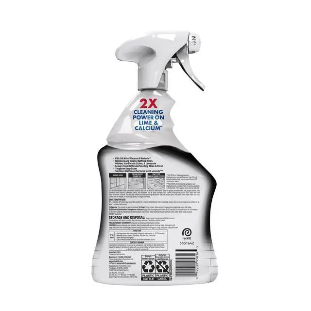 Alt view image 7 of 7 - Lysol Power Limescale Remover Bathroom Cleaner Spray, Hard Water Stain Remover, Disinfecting Multipurpose Cleaner, 0% Bleach, Atlantic Fresh Scent, 32 fl oz