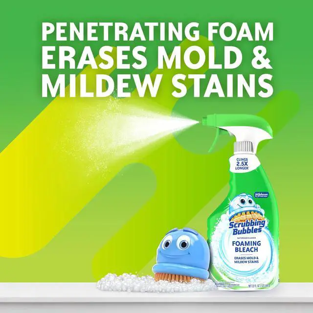 Alt view image 4 of 6 - Scrubbing Bubbles Foaming Bleach Bathroom Shower & Tub Cleaner Spray, Mold & Mildew Stain Remover, 32 oz
