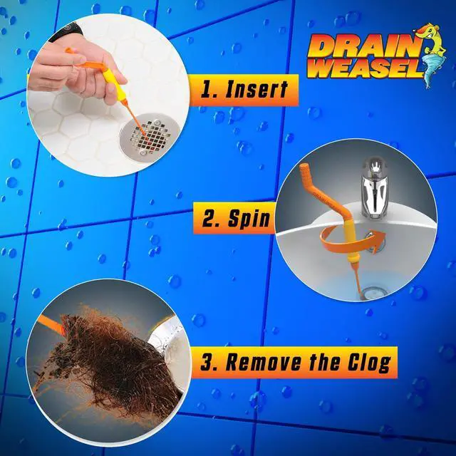 Alt view image 4 of 7 - FlexiSnake Drain Weasel Pro Snake Hair Clog Remover, Starter Kit 2 Pack