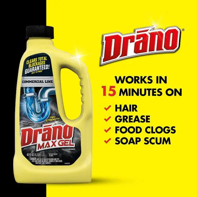 Alt view image 6 of 7 - Drano Max Gel Drain Clog Remover, Commercial Line, 42 fl oz